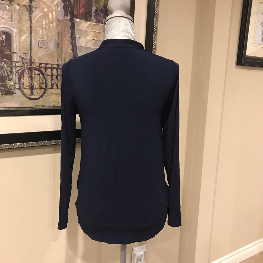 WHBM Navy Color Blouse - Picture 2 of 8